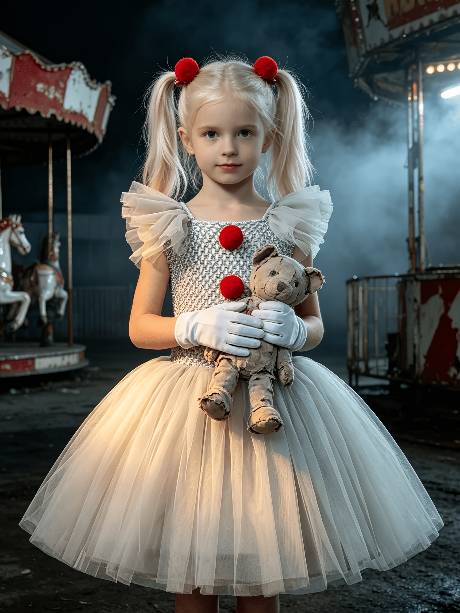 Girls' Clown Dress Princess Skirt 7pcs Set
